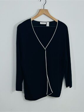 Amore Knit Long Sleeve 1 Button Cardigan Classic Minimalist Office Top V Neck
